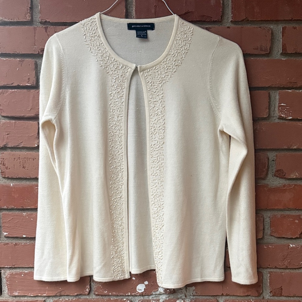 Beaded Cream Cardigan